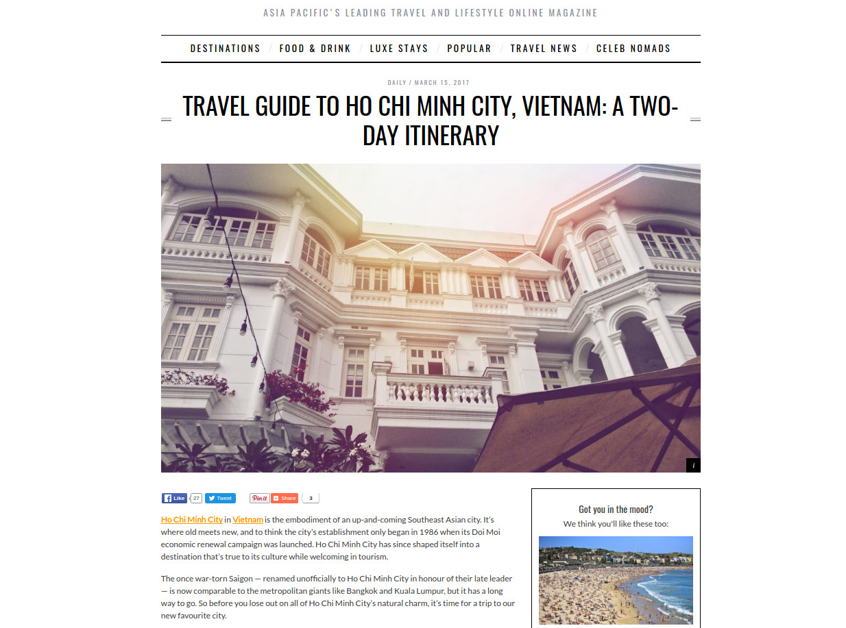 Viila Song features in travel guid